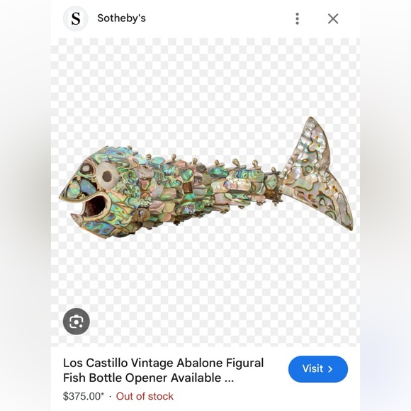 Vintage Abalone Fish Bottle Opener - Picture 5 of 6